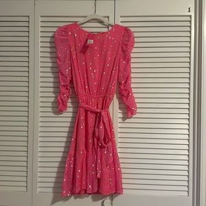 Lilly pulitzer size 2 gold metallic silk cup dress